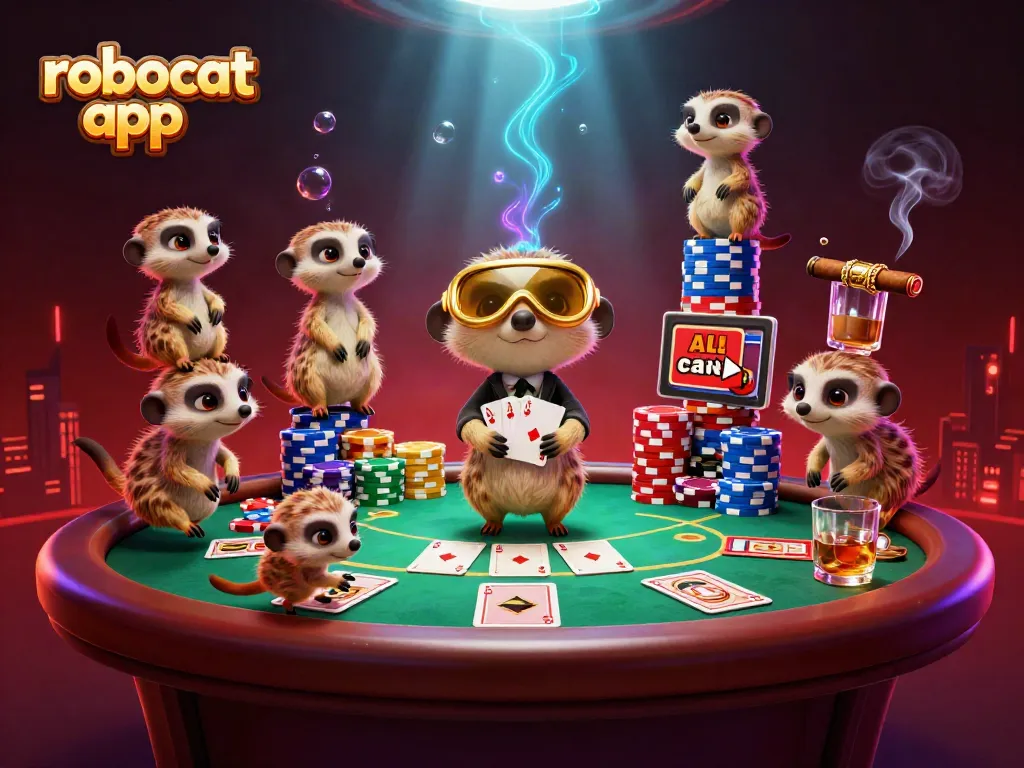 Experience the thrill of the robocat app casino with a dynamic meerkat gaming scene, where daring plays unfold.